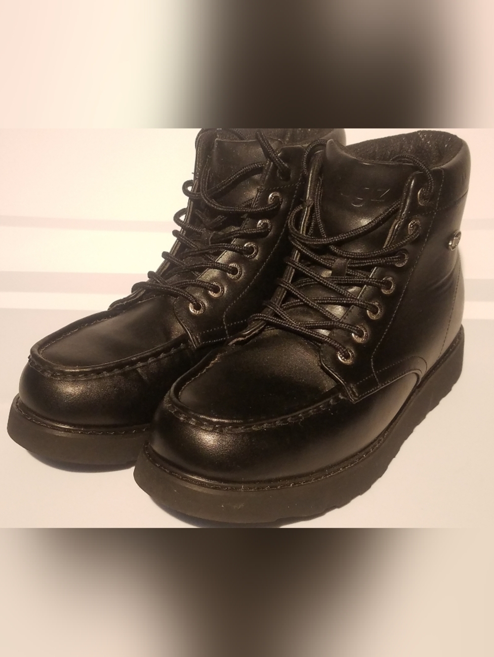 Men Lugz Chukka Black Boots Wedge Sole Size 12
